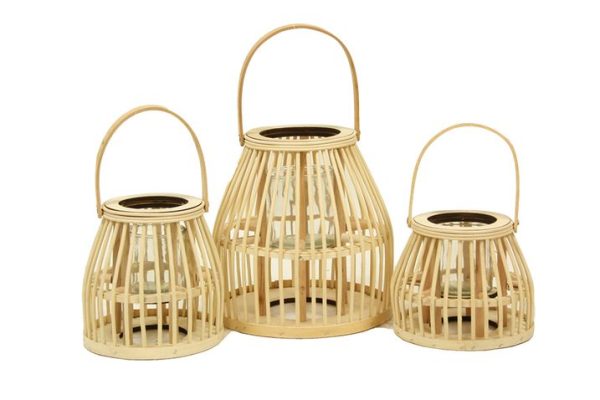 Farolillo Mimbre Set 3   24x24x25