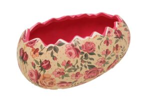 Macetero Huevo Pink Flowers 21x13x12