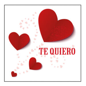 Etiqueta Adhesiva Cuadrada "Te Quiero" 500