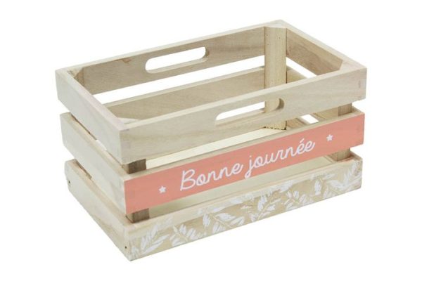 Caja Beige Madera Rosa 30x19x18
