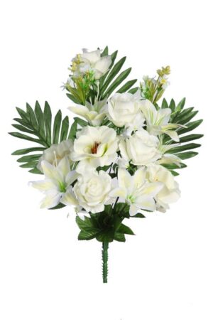 Ramo Front. Rosas Lilis 50cm Crema