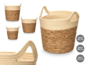 Cestos Red. Asas Set 3 Alto Natural 25x36x29