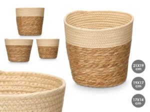 Cestos Red. Set 3 Alto Natural 22x22x19