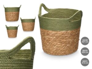 Cestos Red. Asas Set 3 Alto Verde 25x33x29