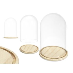 Cúpula Cristal base Madera 15x25