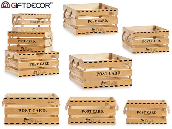 Cajas Madera Natural Post Card Set 3