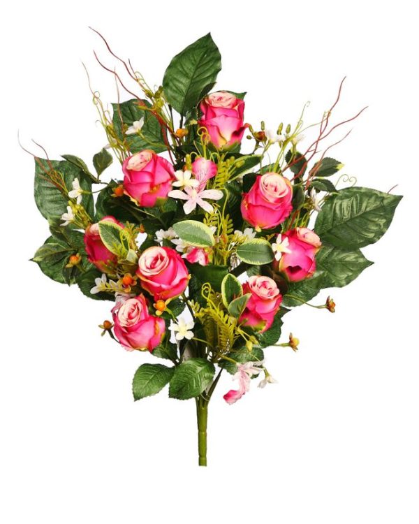 Ramo Frontal Rosas 54cm Fucsia