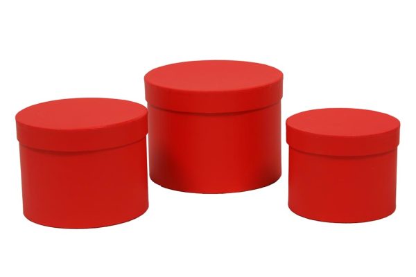 Sombrereras Cartón Set 3 Rojo