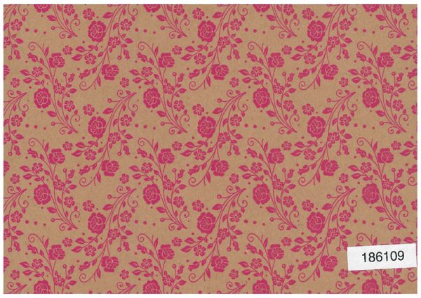 Bobina Kraft Flores Fucsia 62x100
