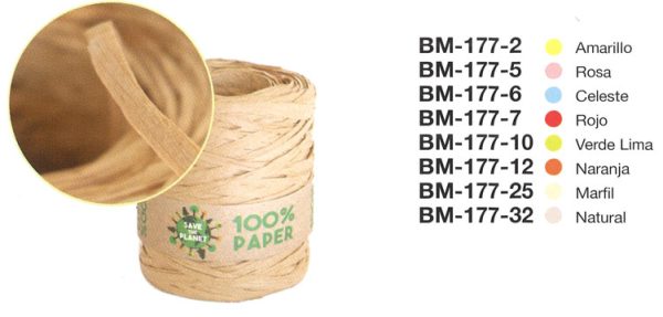 Cinta Papel Rafia 5 x 200m Rosa
