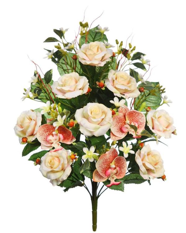 Ramo Frontal Rosas 50cm Salmón