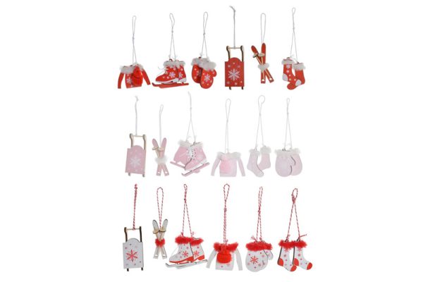 Colgante Deco Set 6 Madera 16x3x16