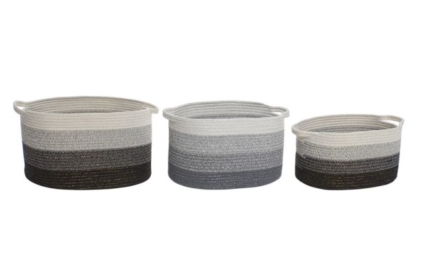 Cesta Algodón Gris 46x31x26