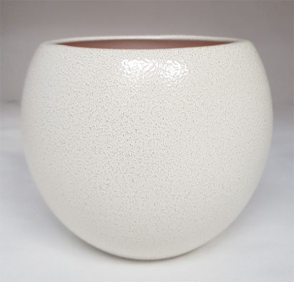 Maceta Traviata 17cm Martele Blanco