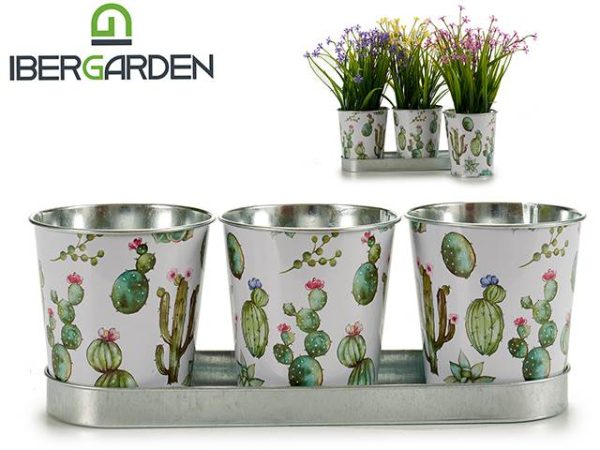 Macetero Metal Set 3 Cactus