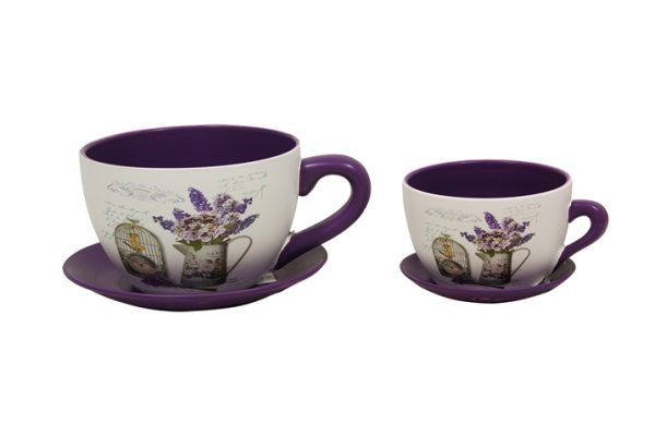 Taza Macetero Lavanda Set 2