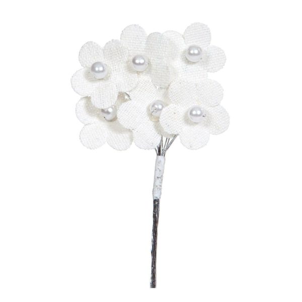 Flor Algodón Blanca 9x14cm (6 uds)
