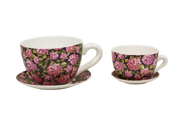 Taza Macetero Hortensia Set 2
