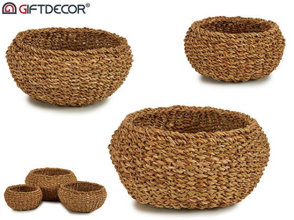 Cestos Esparto Abombado Set 3