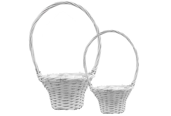 Cesta Mimbre Blanca Set 2