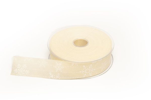Cinta Navidad Nieve Marfil 4cm x 50m