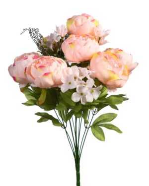 Ramo Red. Peonias y Aster 50cm Crema