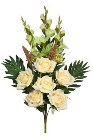 Ramo Front. Rosa Glad 65cm Crema