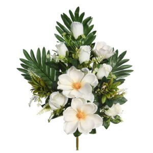 Ramo Front. Magnolias 62cm Crema