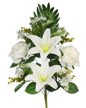Ramo Front. Lily Peonia 55cm Blanco