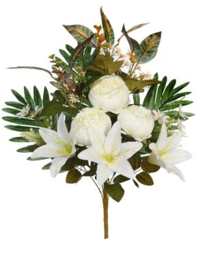 Ramo Front. Lily Peonia 55cm Blanco