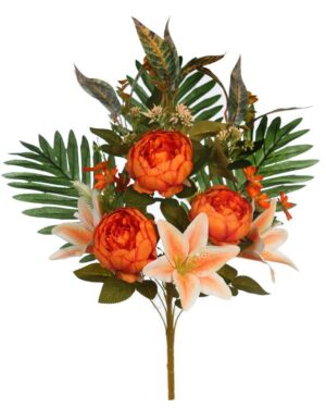 Ramo Front. Lily Peonia 55cm Salmón