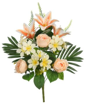 Ramo Front. Lily Rosas 55cm Salmón