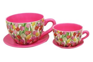 Tazas Macetero Tulipanes Set 2