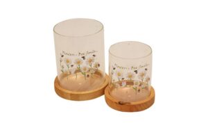 Jarrón Cristal Para Velas s/2 14x14x16.5