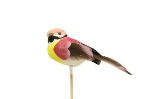 Pajarito Pick Deco Plantas 10cm Rosa