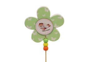 Pick Flor Verde con Pájaro 27cm