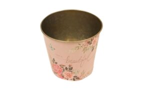 Macetero Metal Rosa Pastel 15x13x11
