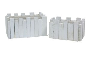Maceta Tiras Madera Set 2 Blanco
