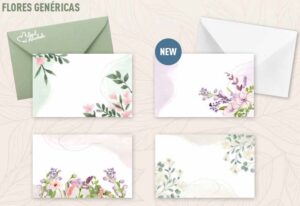 Sobres y Tarjetas Kraft 7x11 (100u. - 4 mod. surtido)
