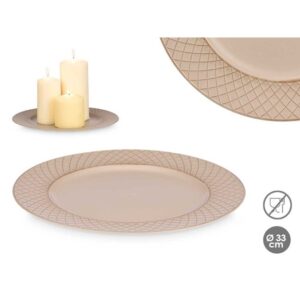 Bajo Plato Rombos Envejecido 33cm