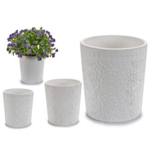 Maceta Cerámica Blanca 12x12 Surtidas