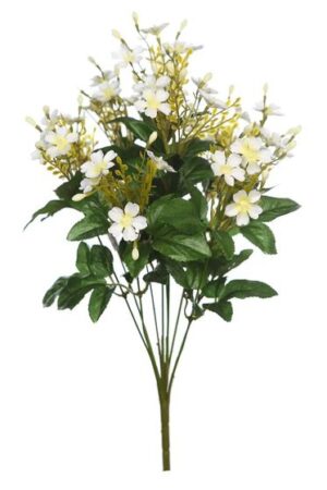 Ramo Front. Flor Cera 45cm Crema