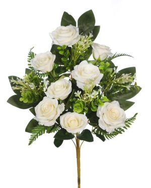 Ramo Front. Rosas 52cm Crema