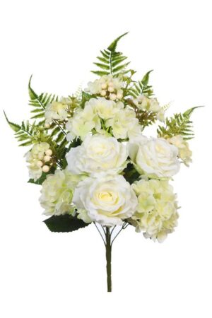 Ramo Front. Hortensias 50cm Blanco