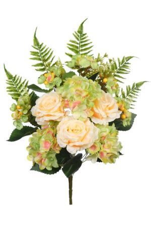 Ramo Front. Hortensias 50cm Crema