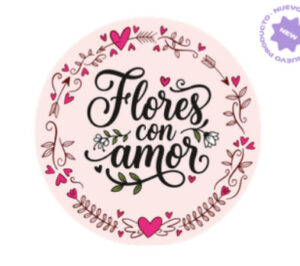 Etiqueta Adva. "Flores con amor" rollo 250u.